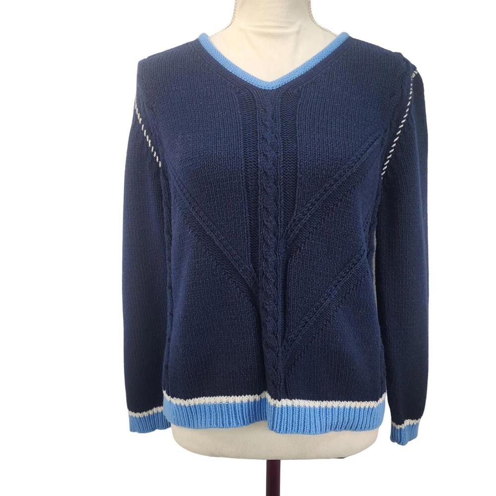 NWT Vintage Liz Claiborne "Mariner Style" Cable Knit Sweater. P/S